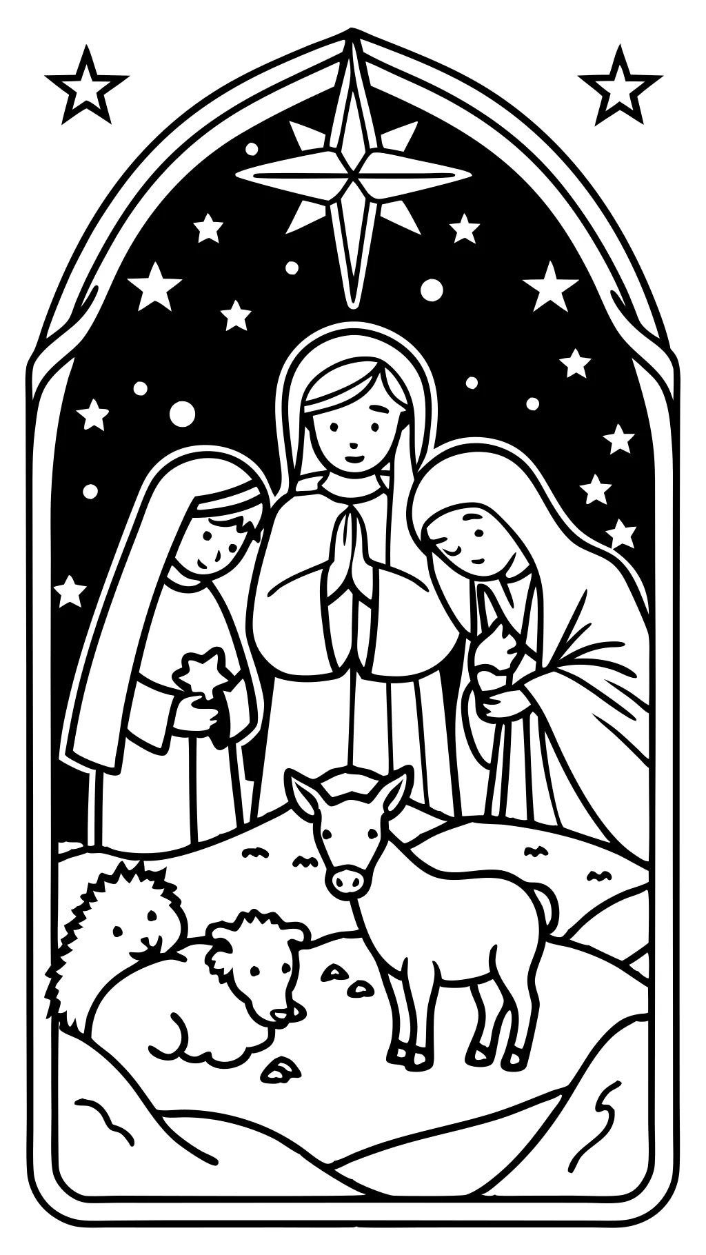 nativity coloring pages free